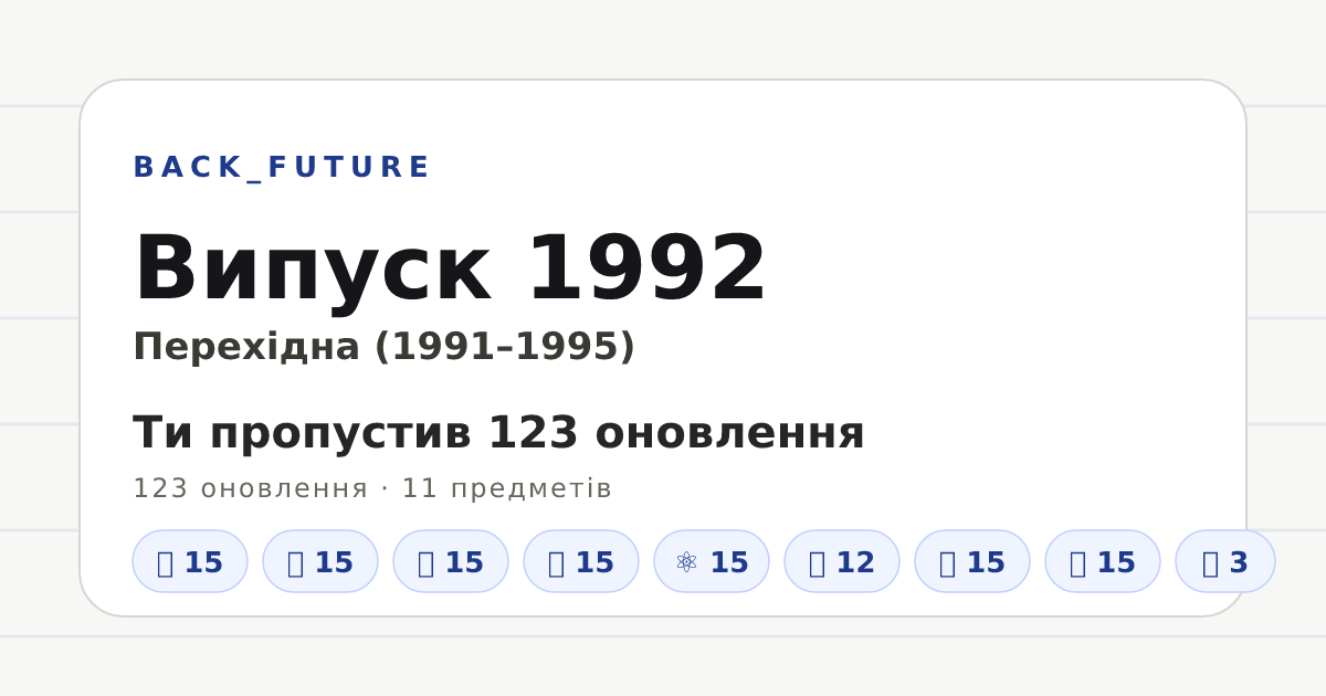 Превʼю Open Graph: Випуск 1992 — BACK_FUTURE