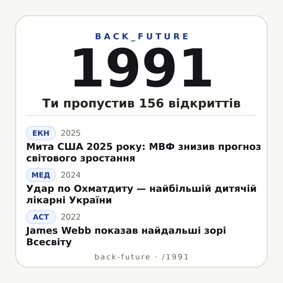 Постер «Квадрат» для випуску 1991-го: Перехідна (1991–1995), 156 оновлень