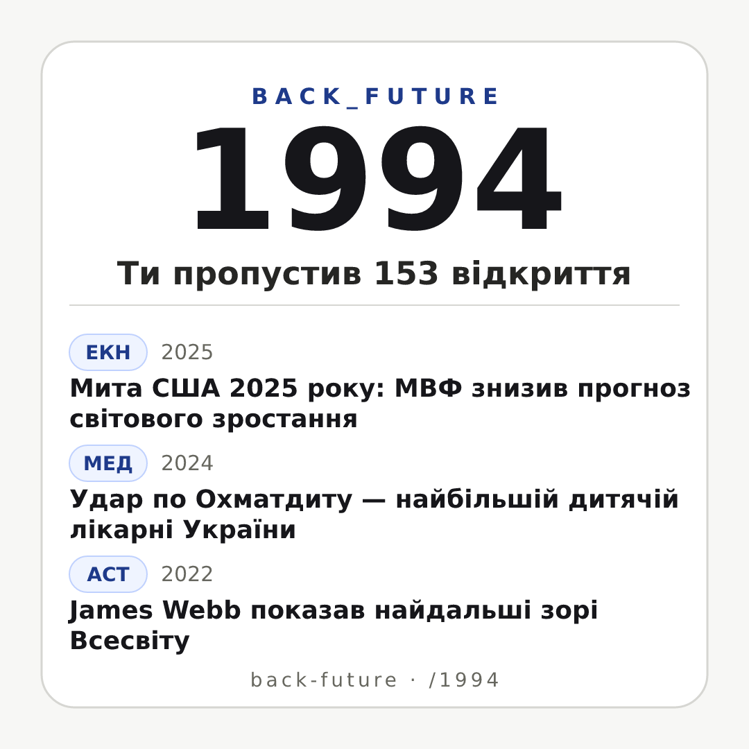 Постер «Квадрат» для випуску 1994-го: Перехідна (1991–1995), 153 оновлення